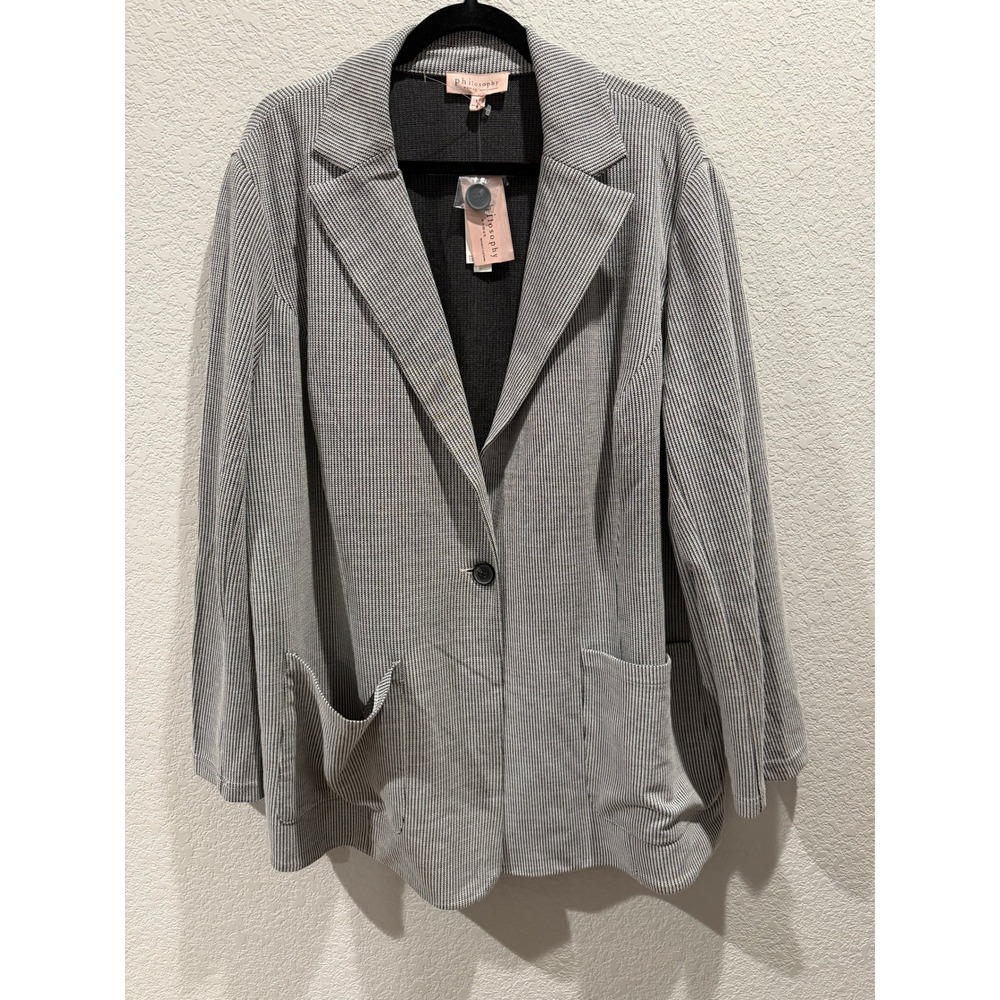 NWT Plus‎ Size Philosophy Woman Striped Blazer Jacket 3X